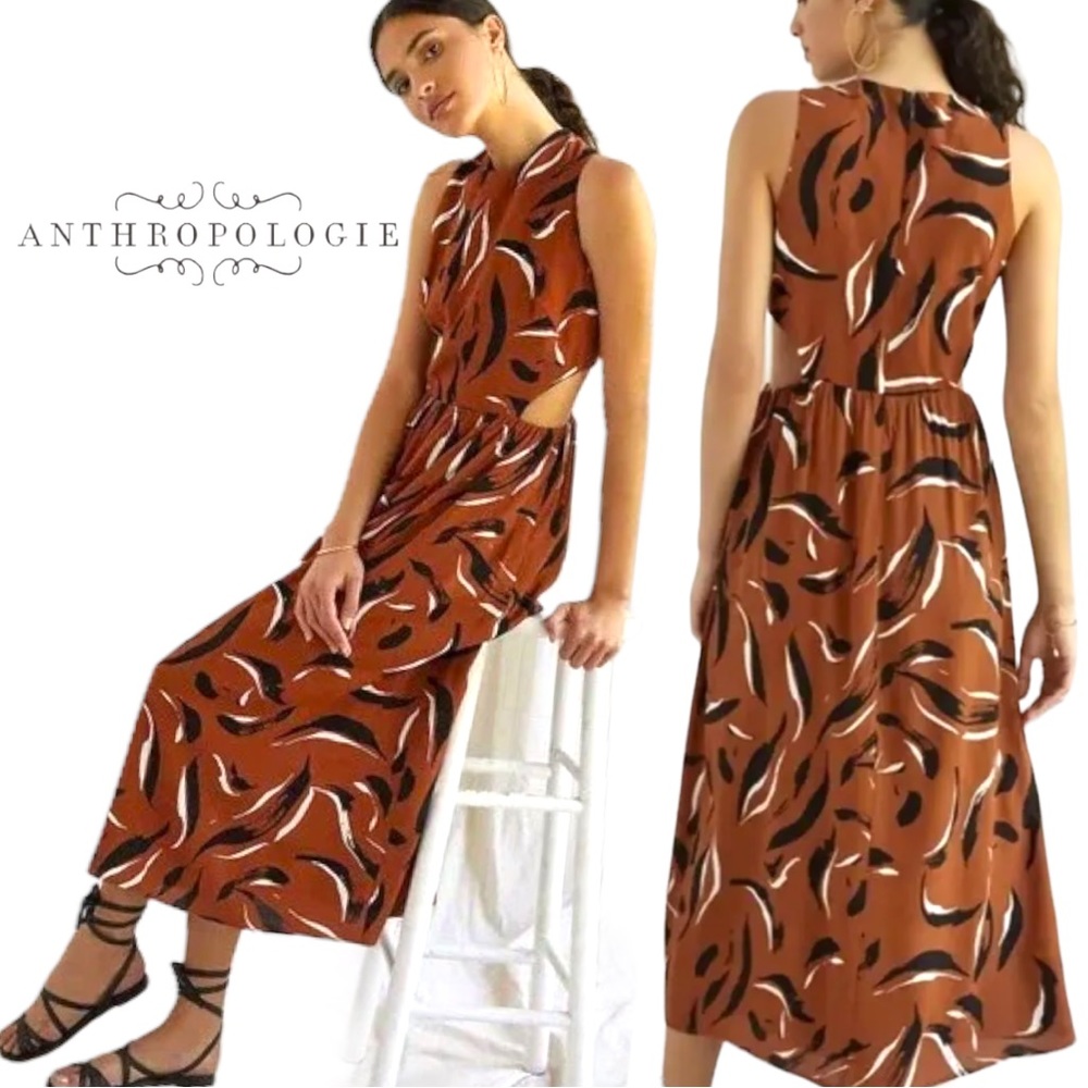 NWT Anthropologie Corey Lynn Calter Abstract Midi Dress XL